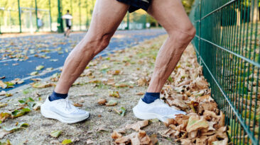 Man stretching for warming up before running or working out